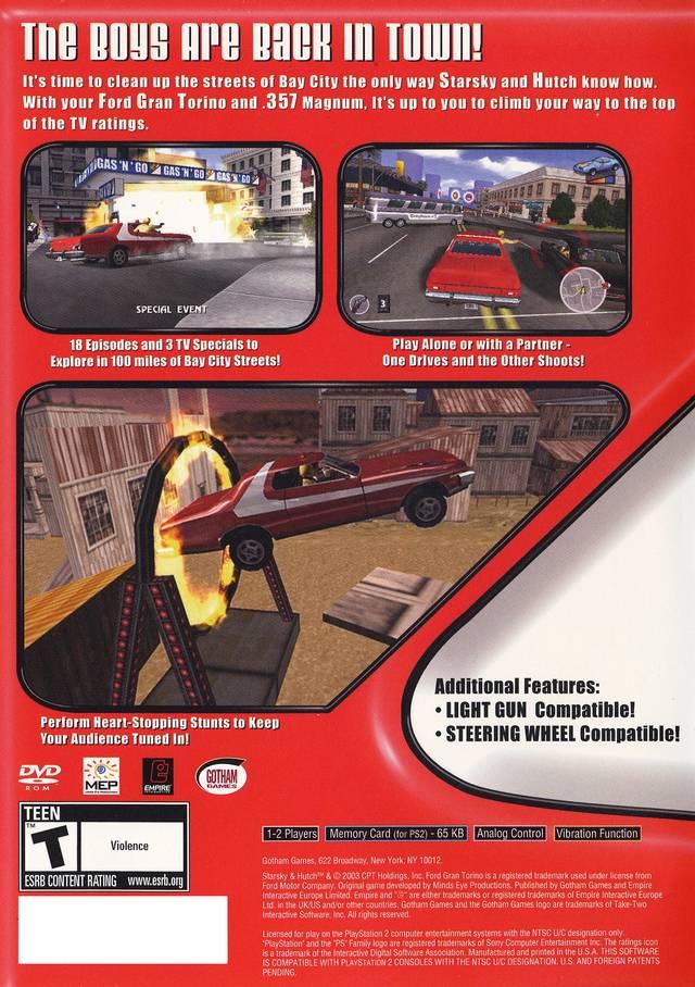 
Starsky & Hutch | PlayStation 2 | North America | back cover scan: Back Cover | PriceCharting