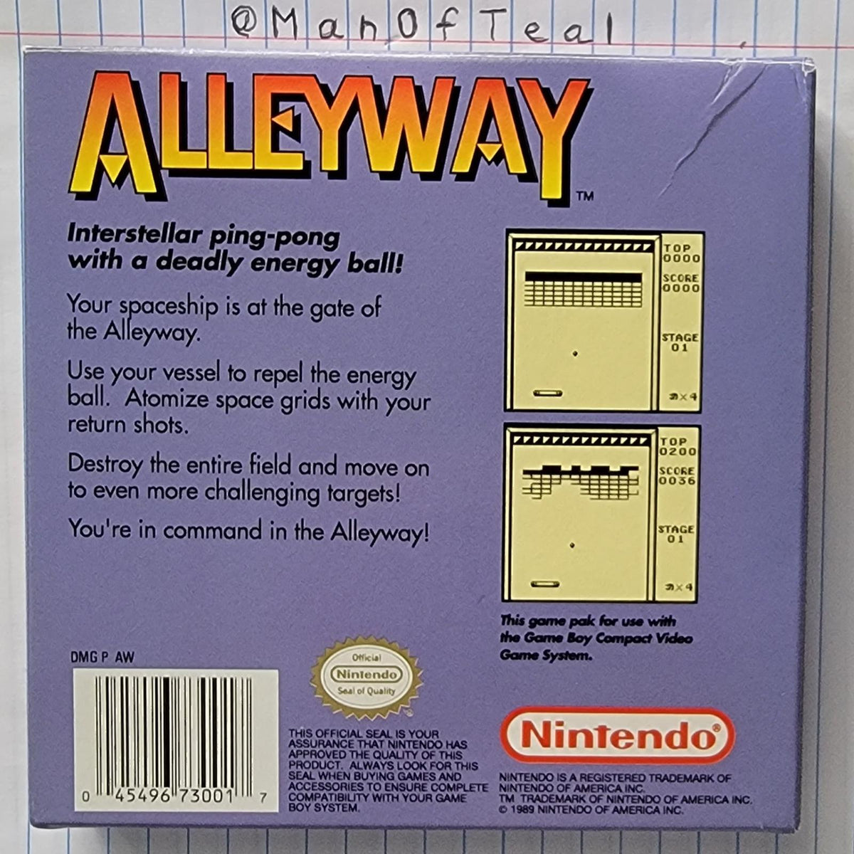 
Alleyway | Game Boy | North America | back cover scan: Box Back | PriceCharting