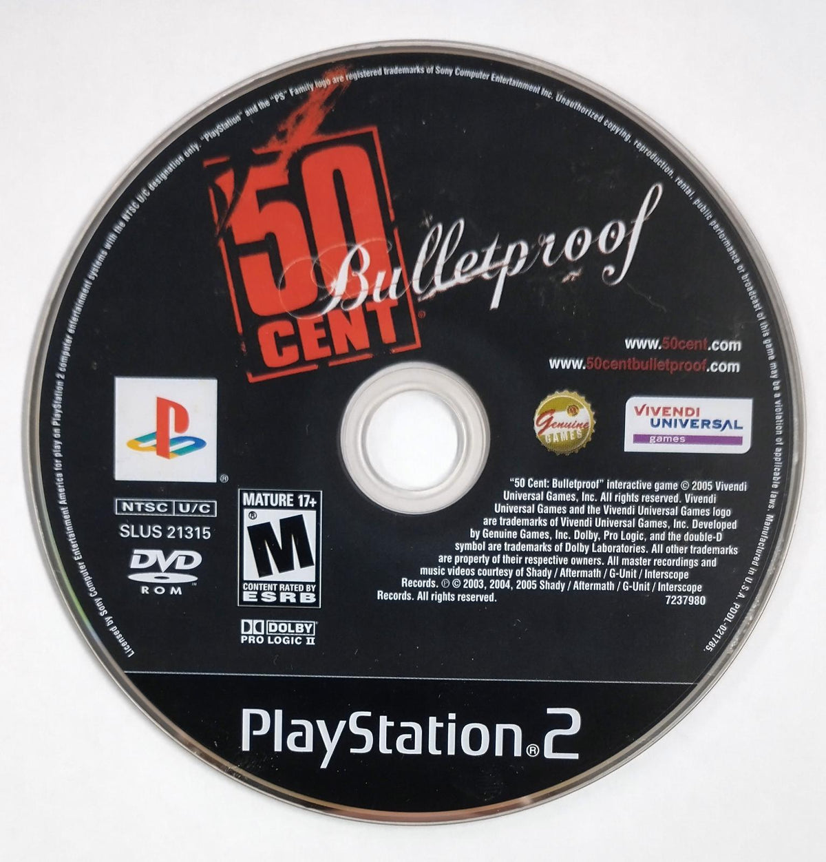 
50 Cent: Bulletproof | PlayStation 2 | North America | physical media scan: Game Disc | PriceCharting