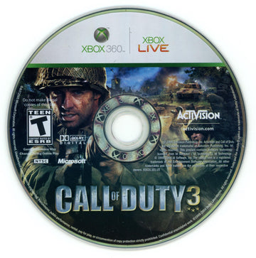 
Call of Duty 3 | Xbox 360 | North America | physical media scan: Disc | PriceCharting