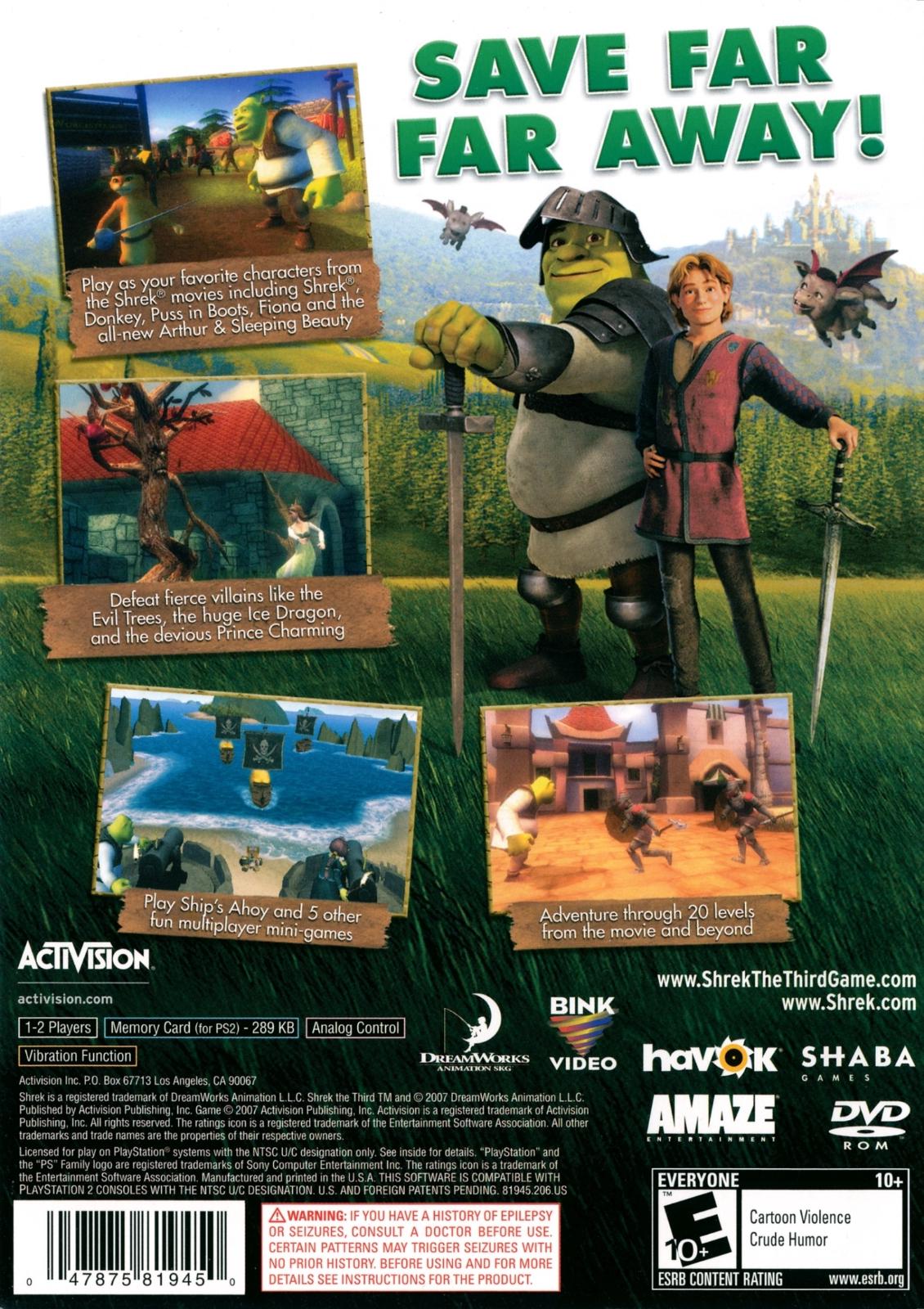 
Shrek the Third | PlayStation 2 | North America | back cover scan: Back Cover | PriceCharting