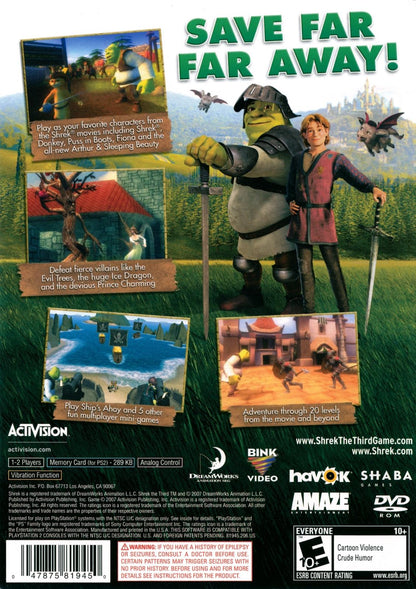 
Shrek the Third | PlayStation 2 | North America | back cover scan: Back Cover | PriceCharting