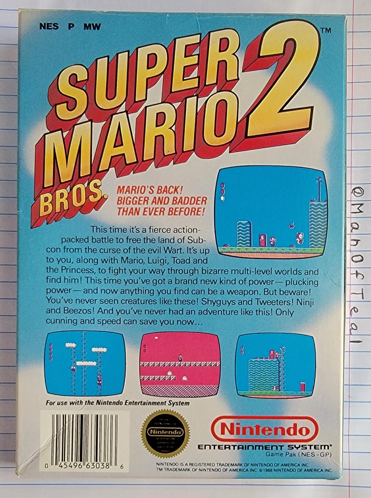 
Super Mario Bros. 2 | NES | North America | back cover scan: Box Back | PriceCharting
