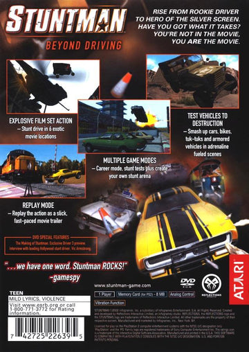 
Stuntman | PlayStation 2 | North America | back cover scan: Back Cover | PriceCharting