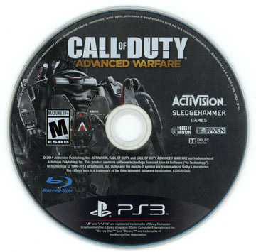 
Call of Duty: Advanced Warfare | PlayStation 3 | North America | physical media scan: Disc | PriceCharting