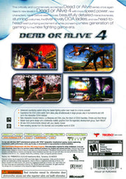 
Dead or Alive 4 | Xbox 360 | North America | back cover scan: Back Cover | PriceCharting