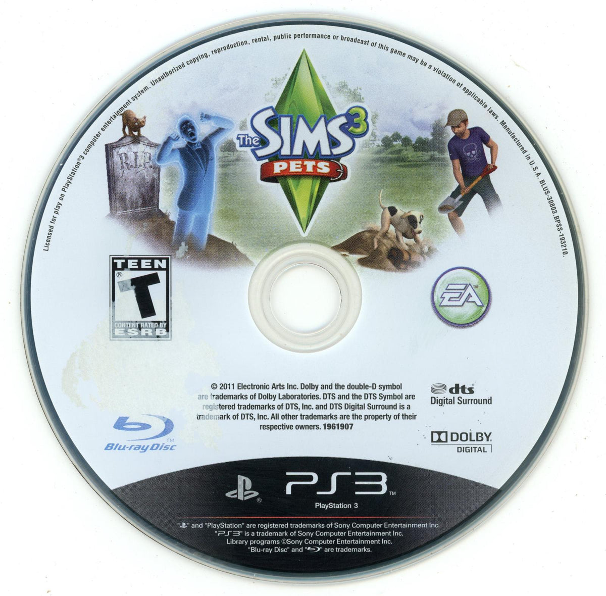 
The Sims 3: Pets | PlayStation 3 | North America | physical media scan: Disc | PriceCharting