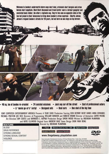 
The Getaway | PlayStation 2 | North America | back cover scan: Back Cover | PriceCharting