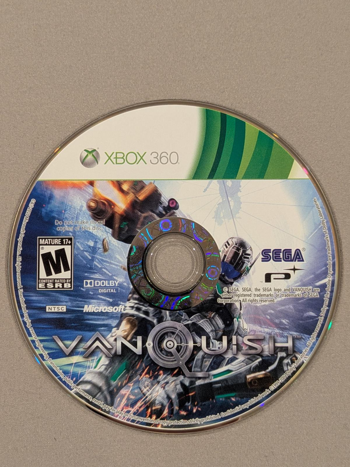 
Vanquish | Xbox 360 | North America | physical media scan: Disc | PriceCharting