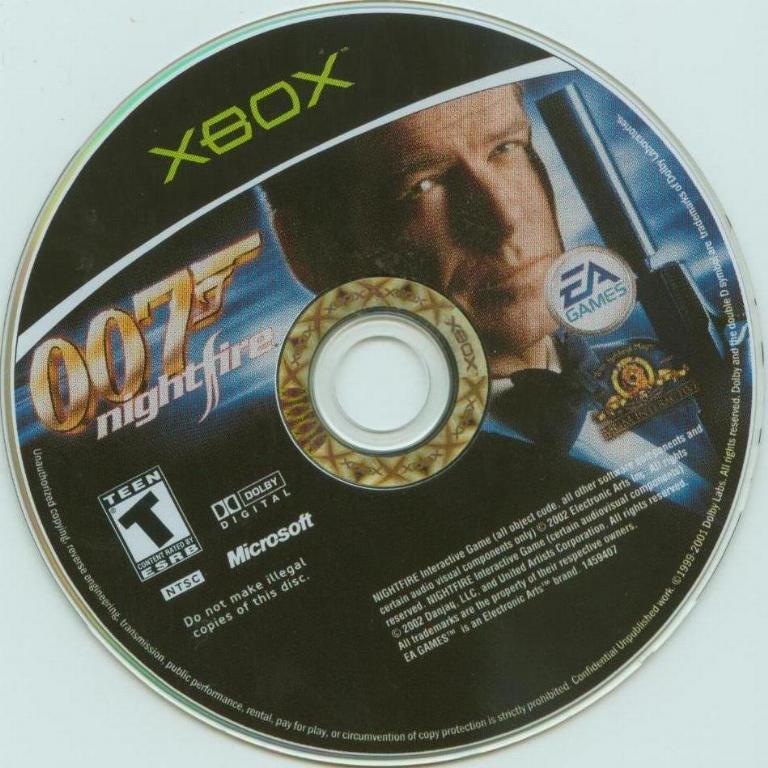 
007: Nightfire | Xbox | North America | physical media scan: Disc | PriceCharting