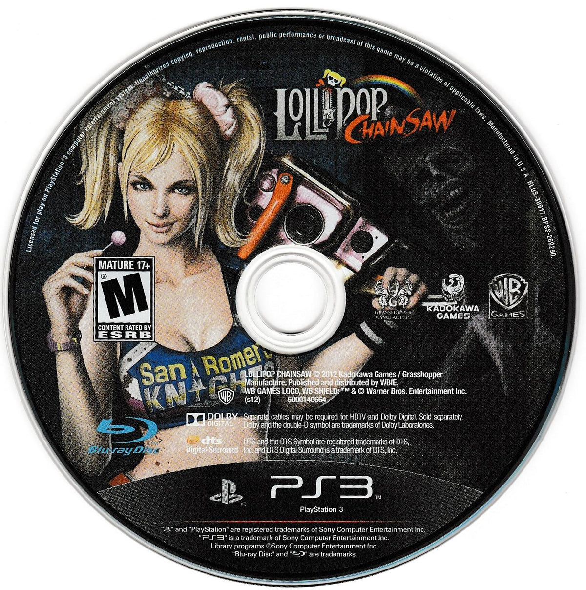
Lollipop Chainsaw | PlayStation 3 | North America | physical media scan: Game Disc | PriceCharting