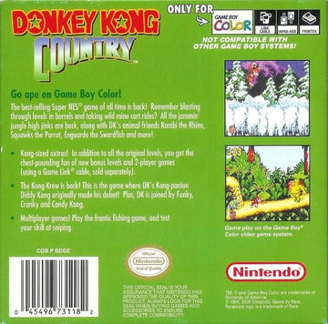 
Donkey Kong Country | Game Boy Color | North America | back cover scan: Back Cover | PriceCharting