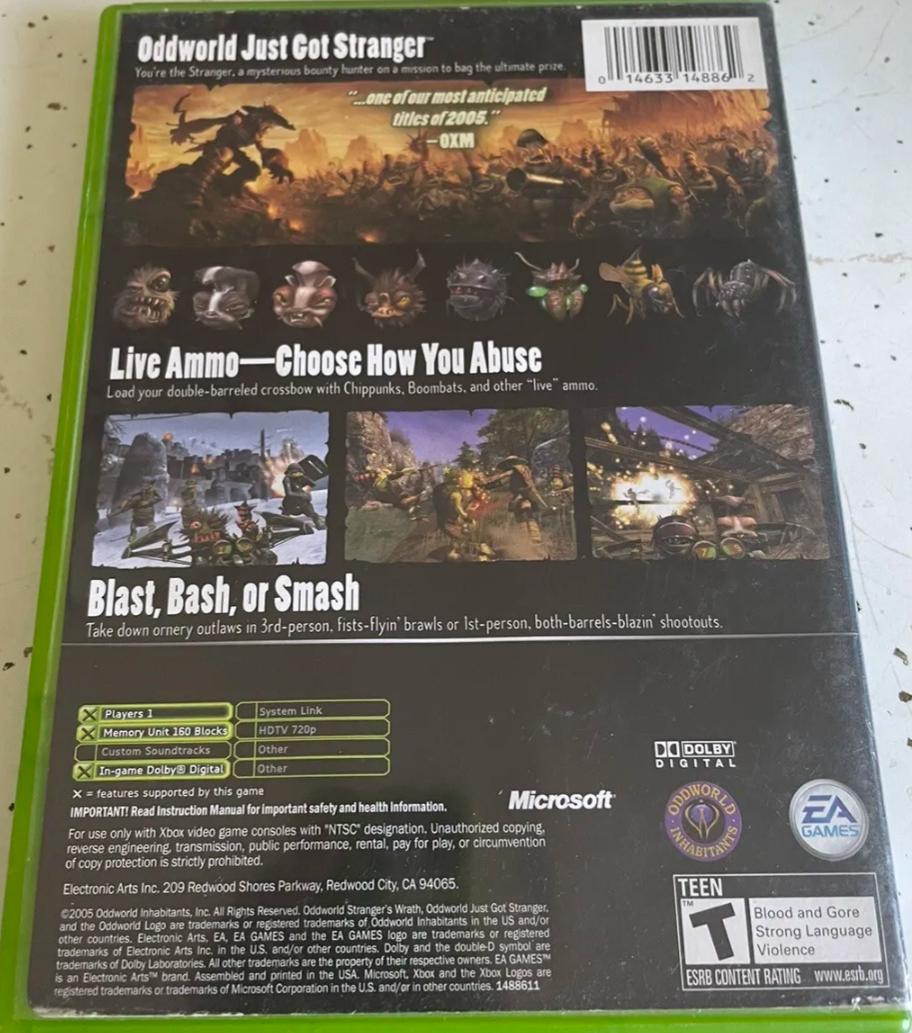 
Oddworld: Stranger's Wrath | Xbox | North America | back cover scan: Back Cover | PriceCharting