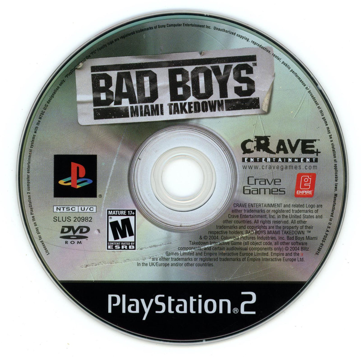 
Bad Boys: Miami Takedown | PlayStation 2 | North America | physical media scan: Disc | PriceCharting