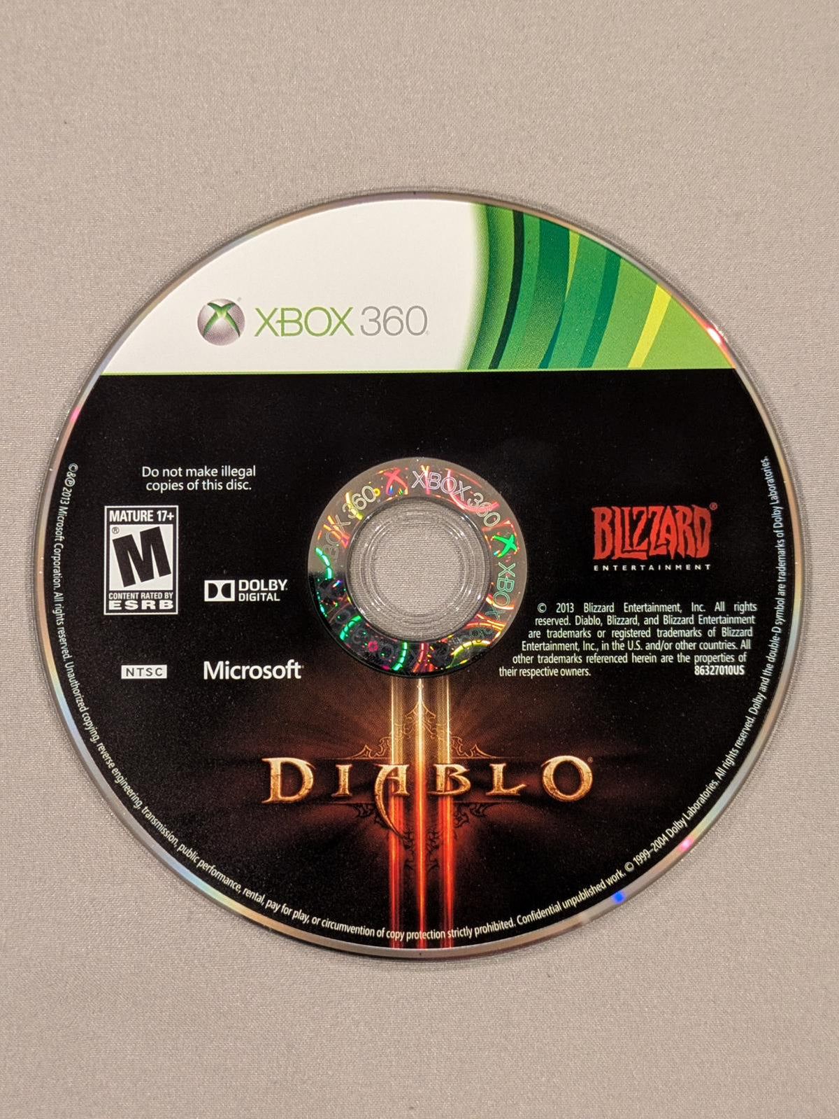 
Diablo III | Xbox 360 | North America | physical media scan: Disc | PriceCharting