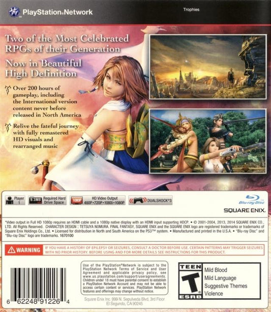 
Final Fantasy X/X-2 HD Remaster | PlayStation 3 | North America | back cover scan: Back Cover | PriceCharting