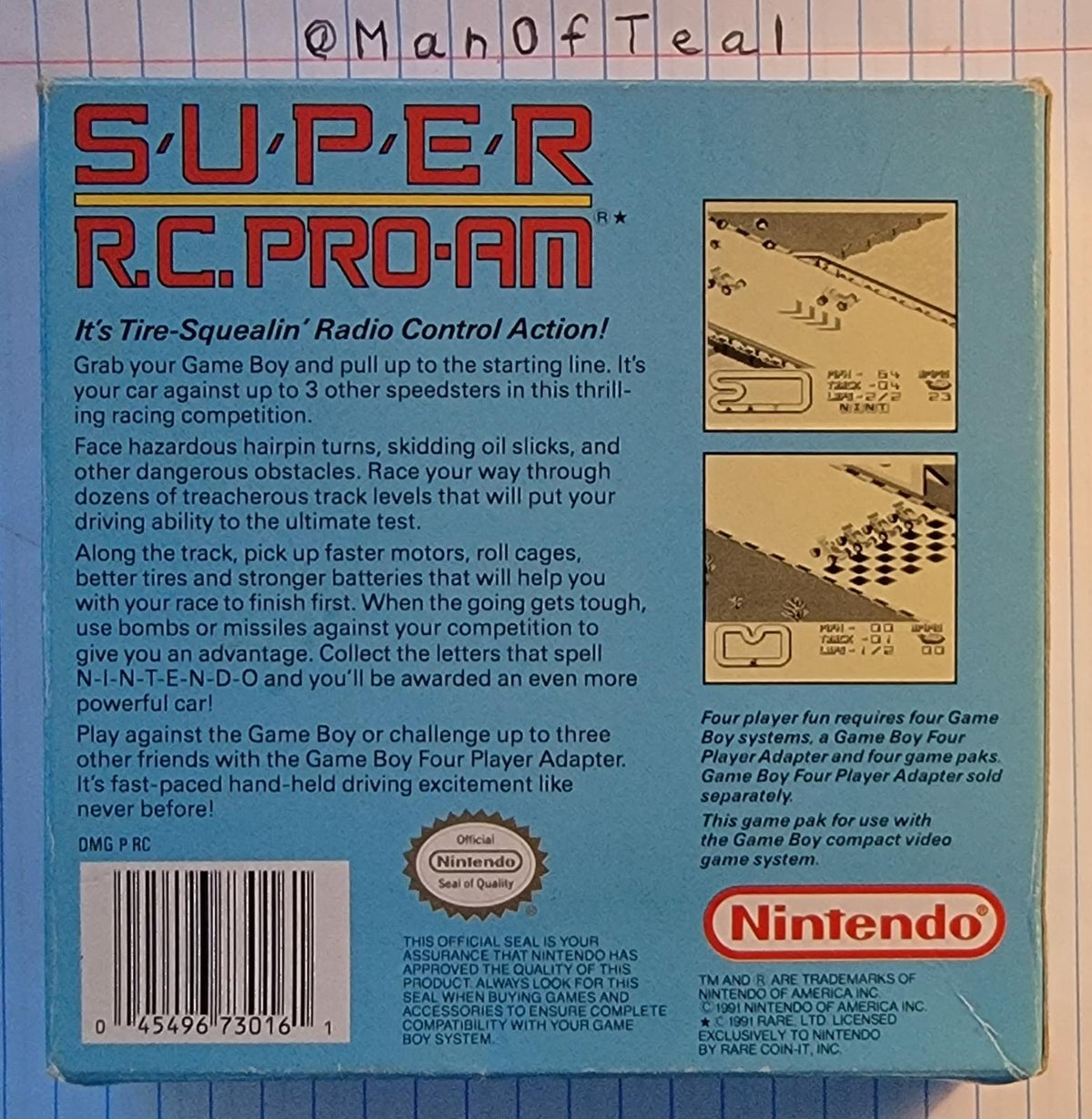 Super R.C. Pro-Am | Game Boy | North America | back cover scan: Box Back | PriceCharting