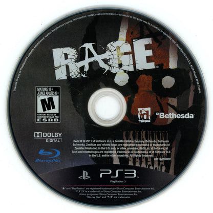 
Rage | PlayStation 3 | North America | physical media scan: Disc | PriceCharting