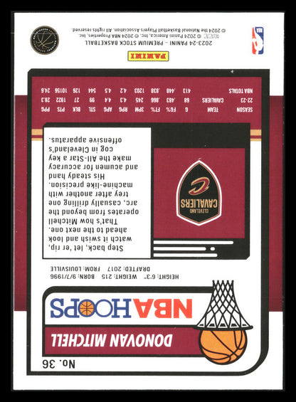 2023-24 Hoops Premium Stock #36 Donovan Mitchell