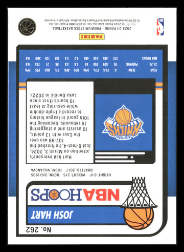 2023-24 Hoops Premium Stock #262 Josh Hart