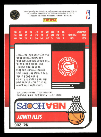 2023-24 Hoops Premium Stock #206 Seth Lundy