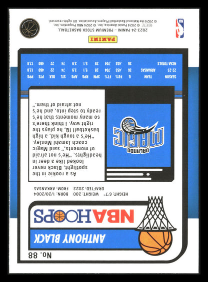 2023-24 Hoops Premium Stock #88 Anthony Black