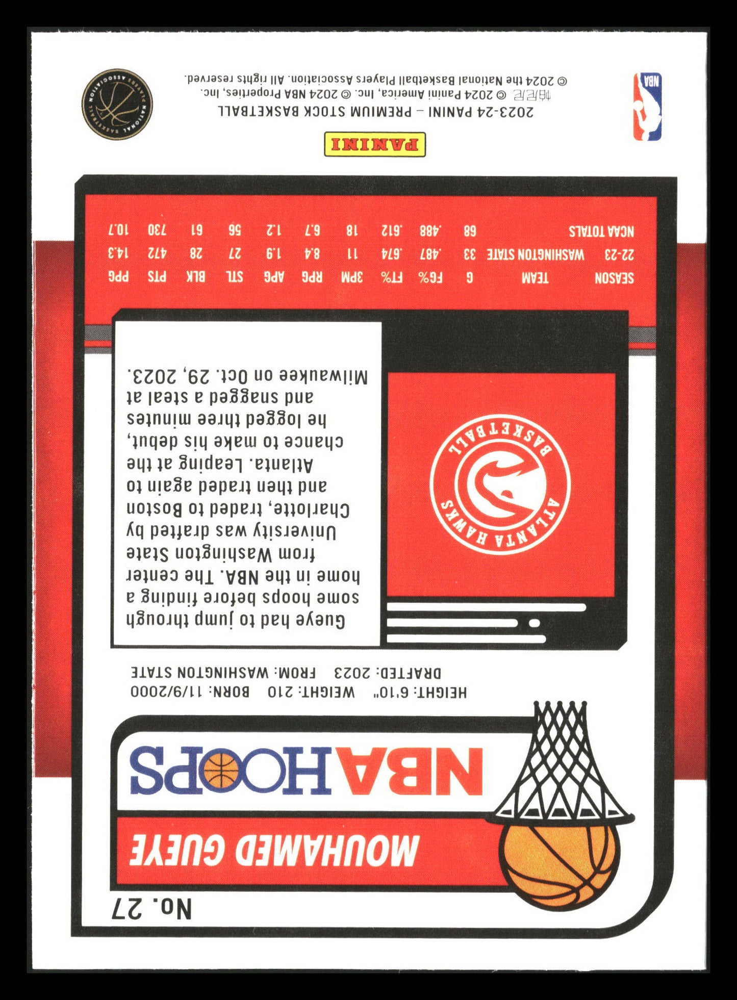 2023-24 Hoops Premium Stock #27 Mouhamed Gueye