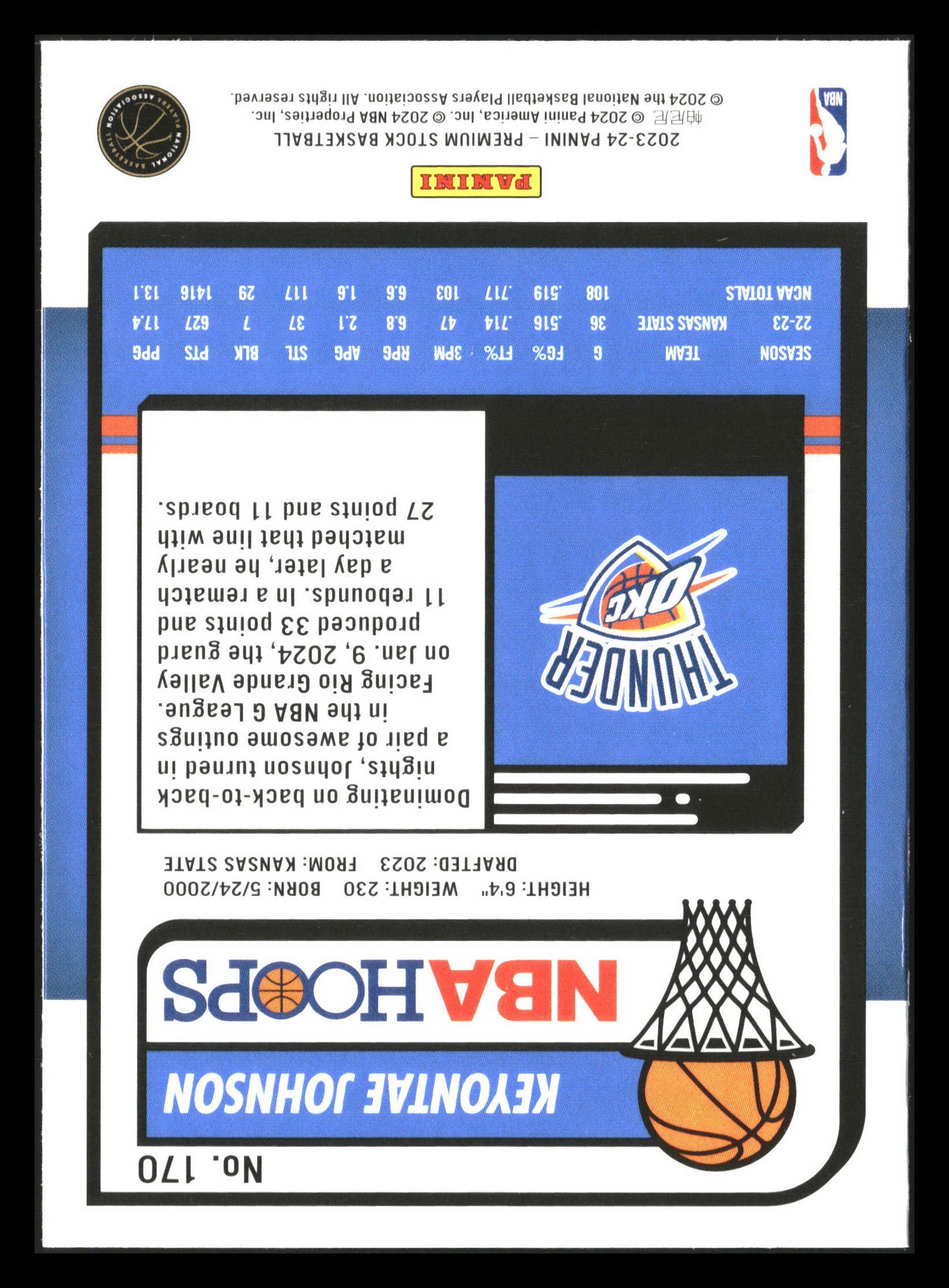 2023-24 Hoops Premium Stock #170 Keyontae Johnson