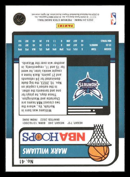 2023-24 Hoops Premium Stock #41 Mark Williams