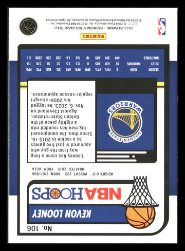 2023-24 Hoops Premium Stock #106 Kevon Looney