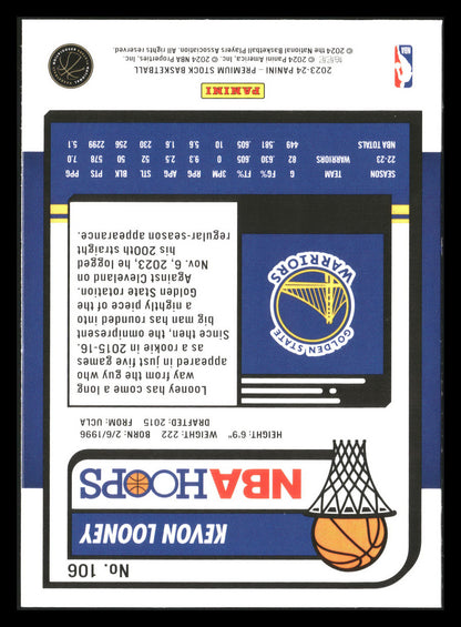 2023-24 Hoops Premium Stock #106 Kevon Looney