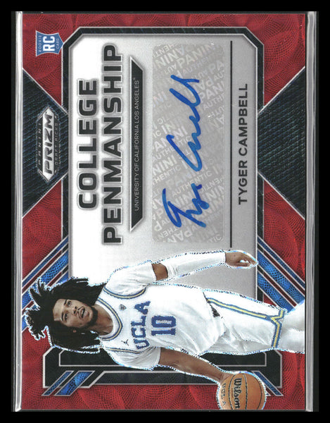 2023 Prizm Draft Picks #CP-TCB Tyger Campbell College Penmanship Choice Red #/40