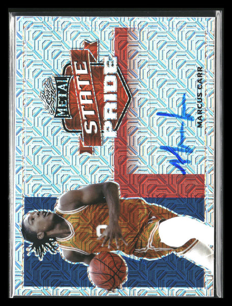 2021-22 Leaf Metal #SP-MC1 Marcus Carr State Pride Autographs Silver Mojo