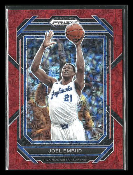 2023 Panini Prizm Draft Picks #52 Joel Embiid Choice Red #/88