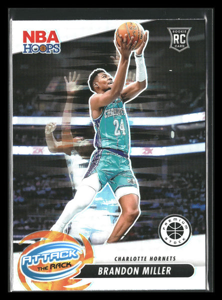 2023-24 NBA Hoops Premium Stock Attack The Rack Silver Prizm Brandon Miller RC