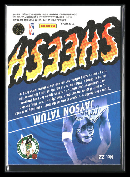 2023-24 Hoops Premium Stock Jayson Tatum Silver Prizm Sheesh #22 Boston Celtics