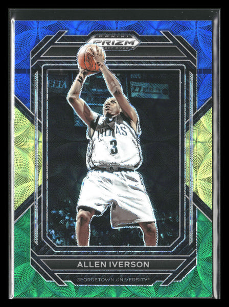 2023 Panini Prizm Draft Picks #77 Allen Iverson Choice Blue/Yellow/Green