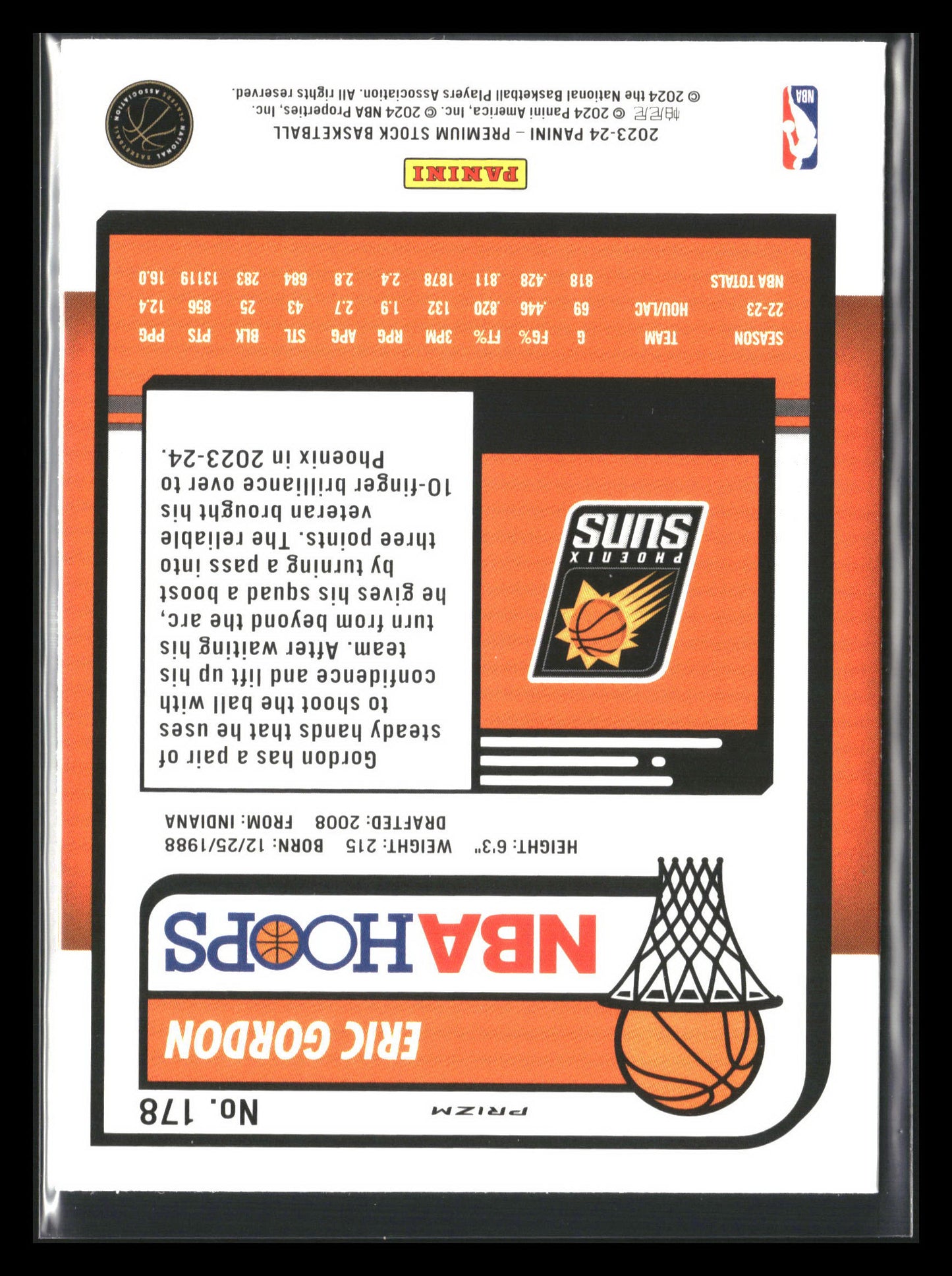 Eric Gordon 2023-24 Panini Hoops Premium Stock SILVER PRIZM #178