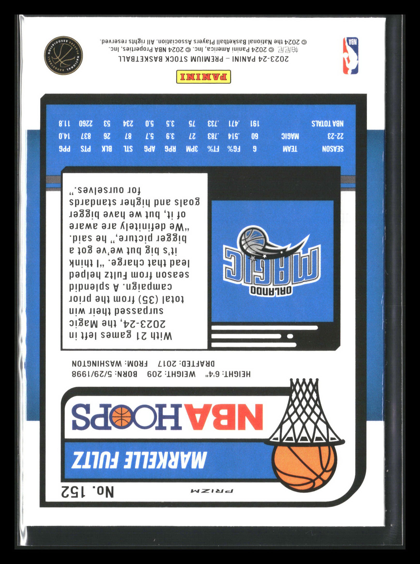 2023-24 Panini Premium Stock Basketball Markelle Fultz Seismic Wave #152 MAGIC