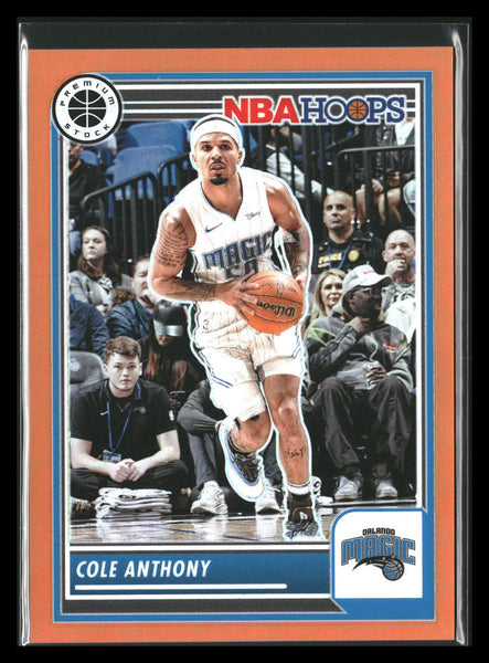 2023-24 Panini NBA Hoops Premium Stock - Premium Orange Prizm Cole Anthony /299