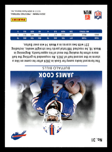 2024 Panini Prestige #31 James Cook