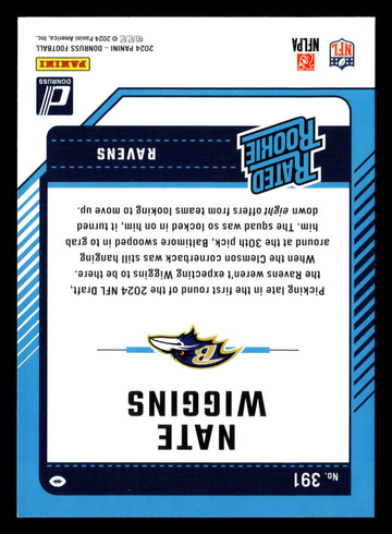 2024 Donruss #391 Nate Wiggins