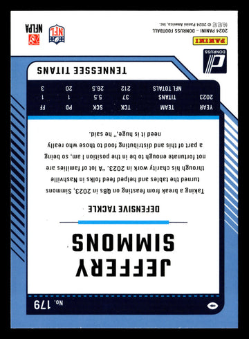 2024 Donruss #179 Jeffery Simmons