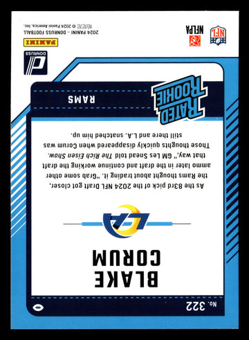 
2024 Donruss #322 Blake Corum