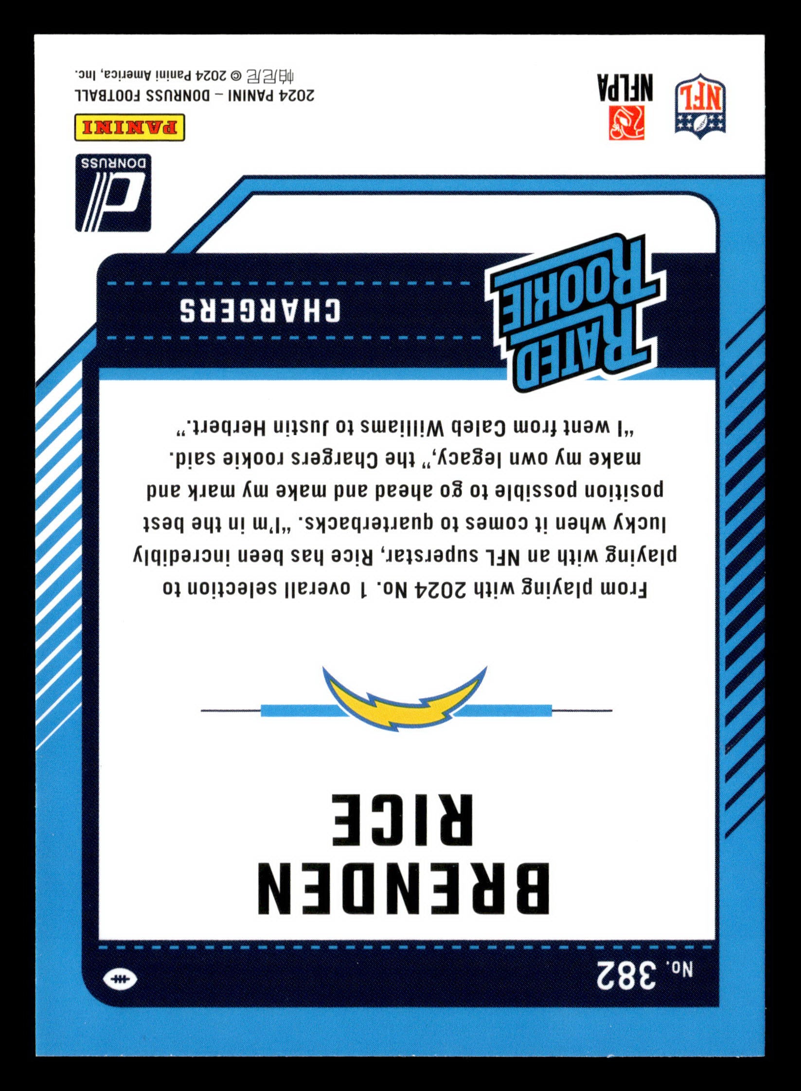 2024 Donruss #382 Brenden Rice