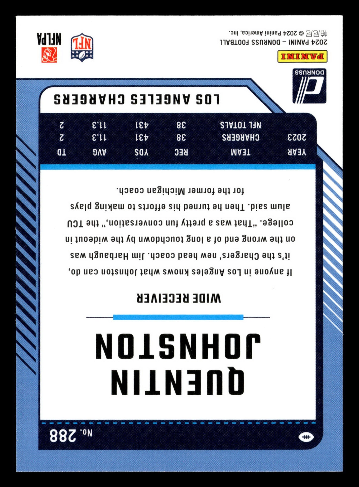 2024 Donruss #288 Quentin Johnston