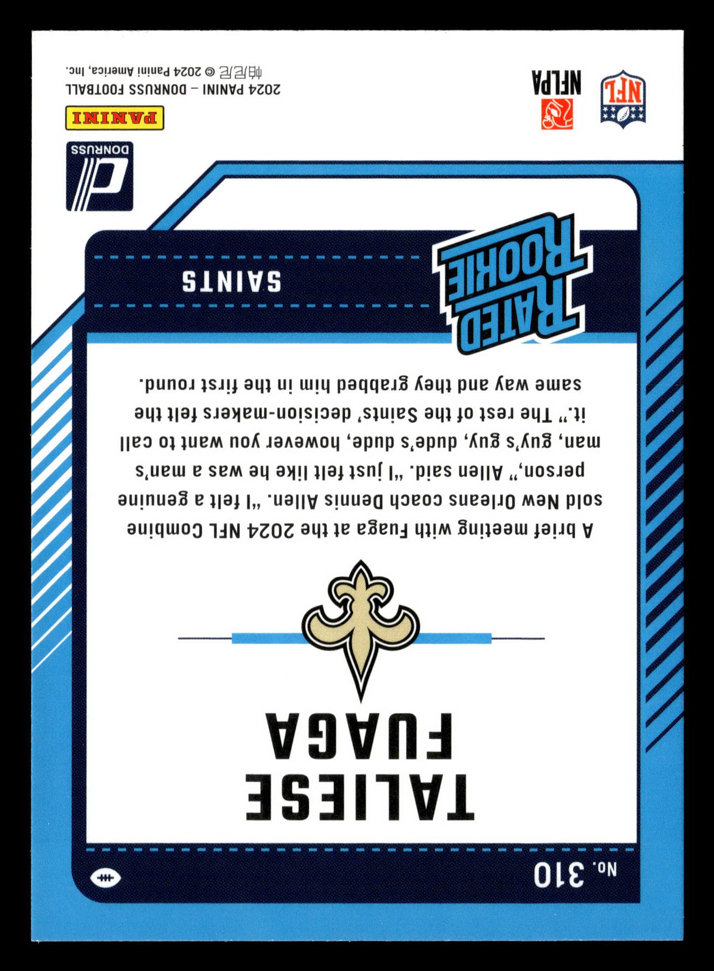 2024 Donruss #310 Taliese Fuaga