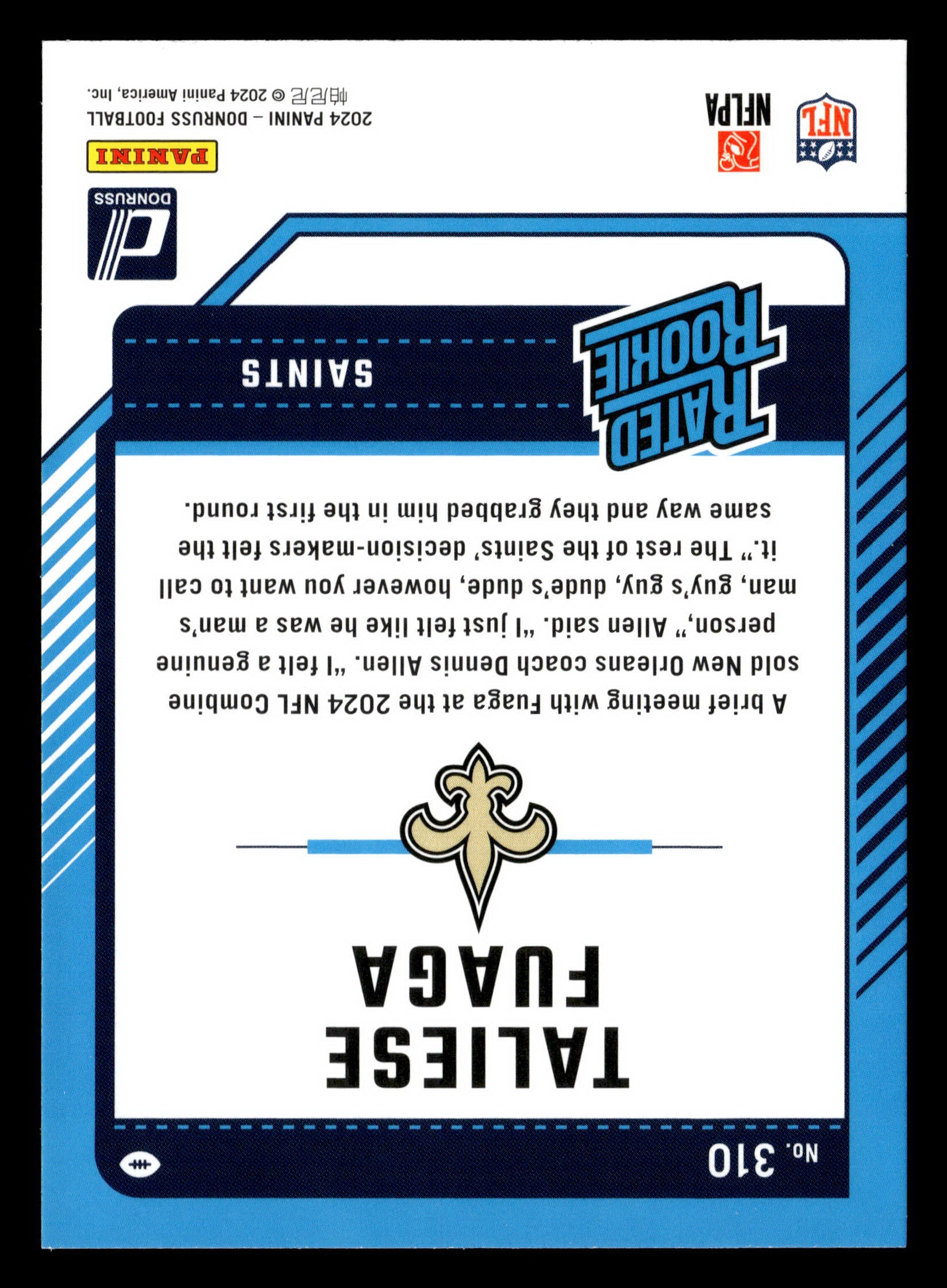 2024 Donruss #310 Taliese Fuaga