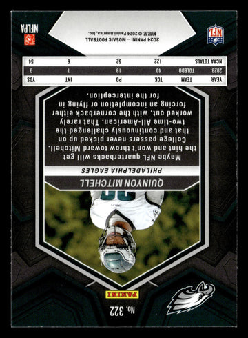 2024 Panini Mosaic #322 Quinyon Mitchell