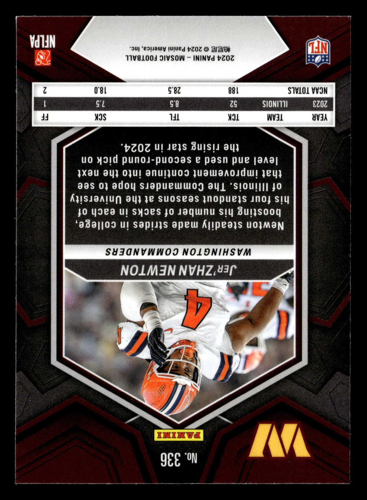 2024 Panini Mosaic #336 Jer'Zhan Newton